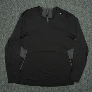 Lululemon Shirt Mens Medium Black Fast Free Long Sleeve Performance Seamless